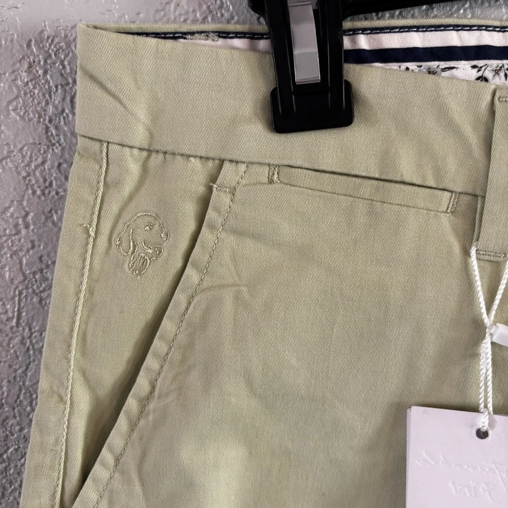 Denim & Flower Ricky Singh Mens 29 Power Stretch Chino Shorts Green Preppy NWT
